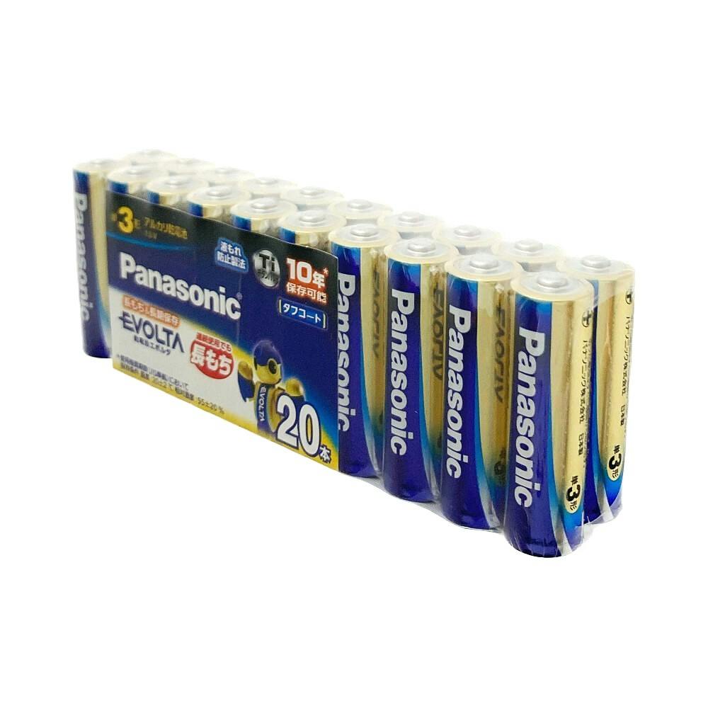 パナソニック アルカリ乾電池 エボルタ 単3形 20本パック LR6EJ/20SW