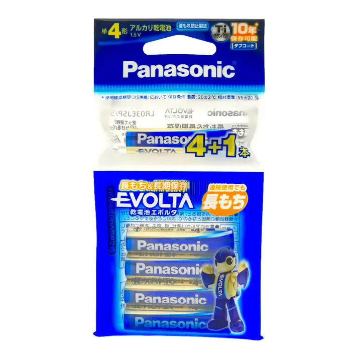 パナソニック アルカリ乾電池 エボルタ 単4形 4本+1本増量パック LR03EJSP/5H