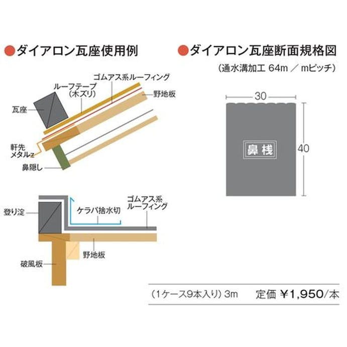 ダイアロン瓦座 9本 Tk 40 30 別送品 ホームセンター通販 カインズ