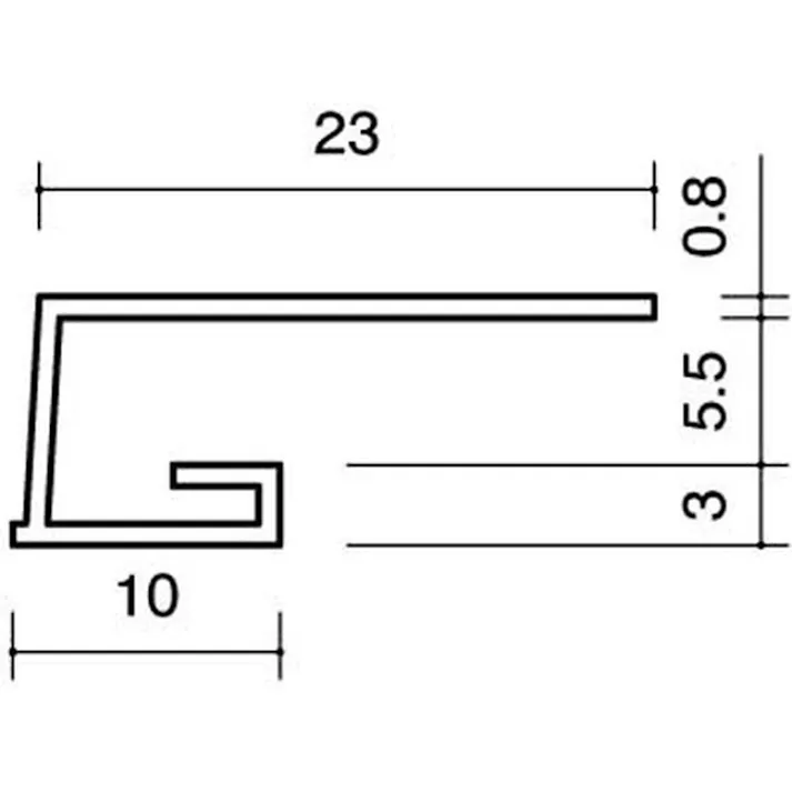 塩ビコ型見切 5.5mm