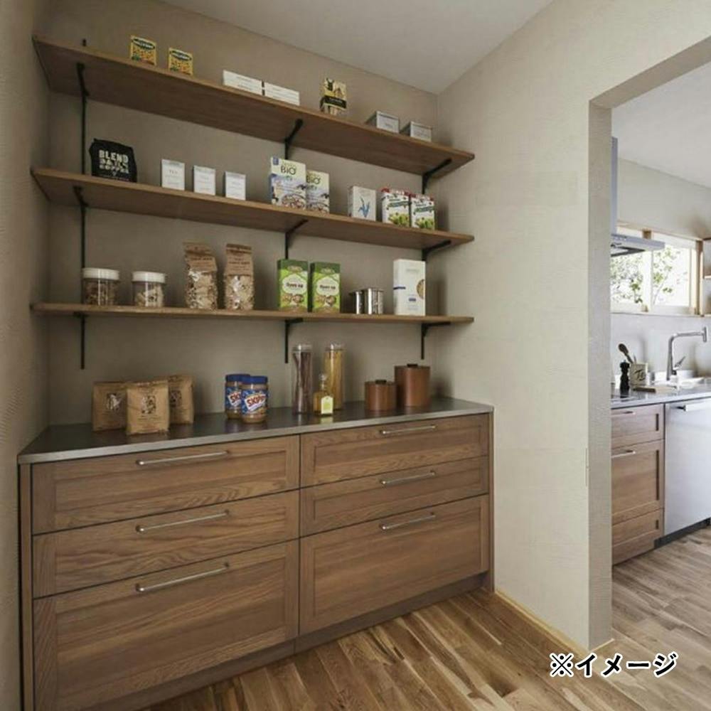 ウッドワン フツウノ ブラケットブラック棚板D250/300用左【別送品】