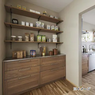 ウッドワン フツウノ ブラケットブラック棚板D250/300用左【別送品】