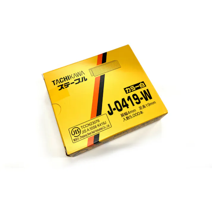 【CAINZ-DASH】立川ピン製作所 ステープル 白 肩幅4mm 長さ19mm 5000本入り J0419-W【別送品】