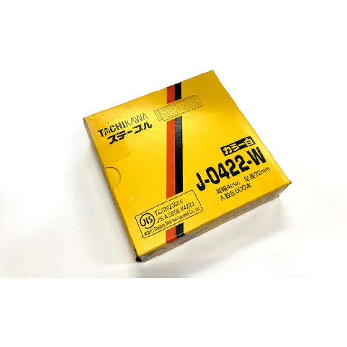 【CAINZ-DASH】立川ピン製作所 ステープル 白 肩幅4mm 長さ22mm 5000本入り J0422-W【別送品】