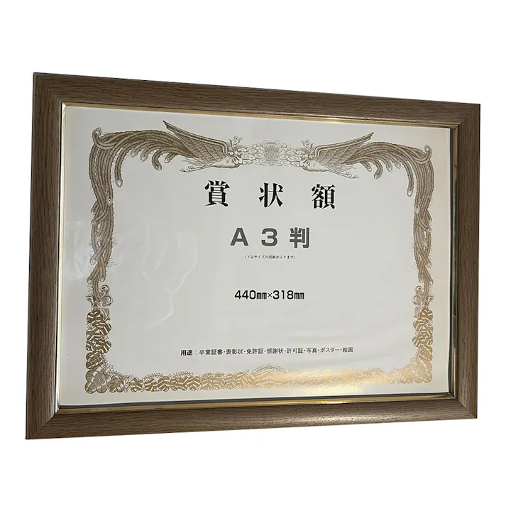 イワタ 額縁 賞状額 A3 オーク MS-61G-A3-L