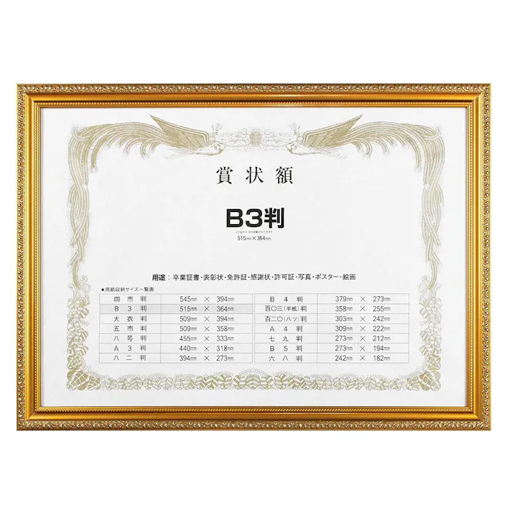 賞状額 金消 PET B3 SP
