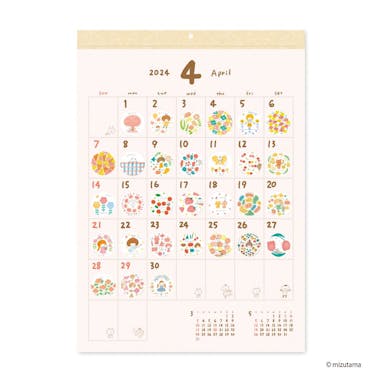新日本カレンダー 2024年 壁掛け mizutama カレンダー NK-4001(販売終了)