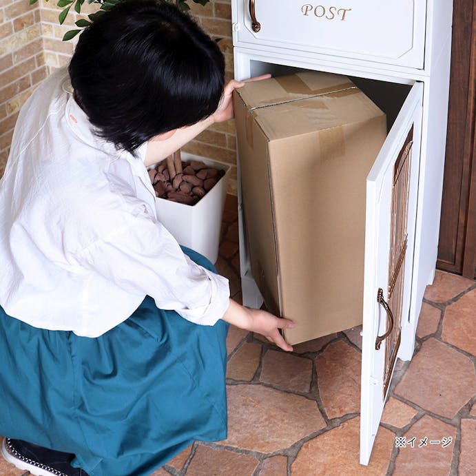 【送料無料】YAMASORO ヤマソロ エルディ 宅配ボックス付きポスト ホワイト 73-841