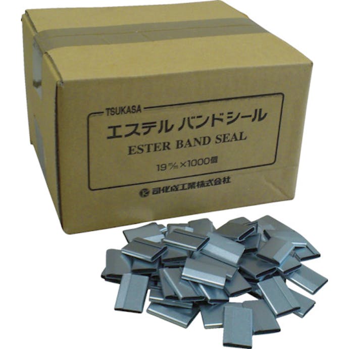 【CAINZ-DASH】司化成工業 重梱包バンド用金具シール「１９ｍｍ用（１０００個入り）」 TMS19【別送品】