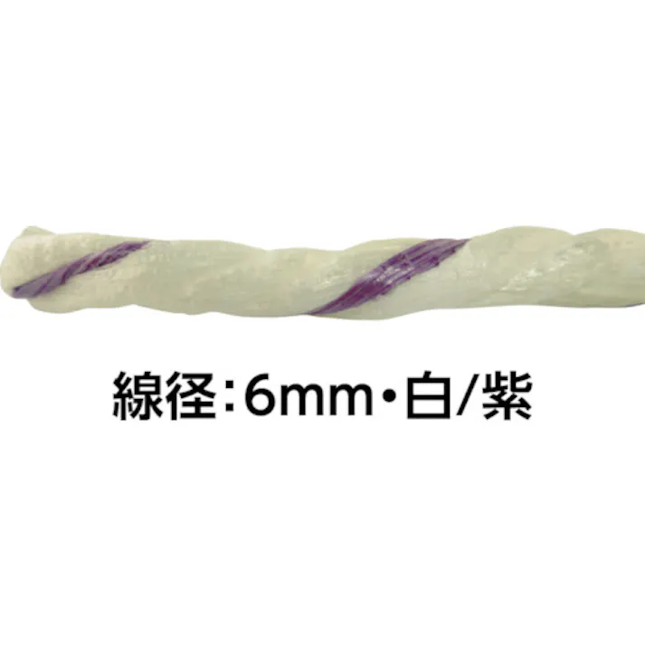 【CAINZ-DASH】司化成工業 ペッピーロープ 色白/紫 線径6mm 長さ300m PY-25-300【別送品】