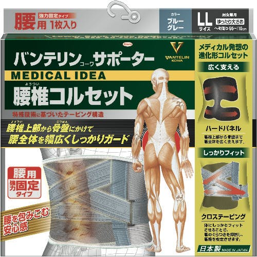 CAINZ-DASH】興和 バンテリンサポーター 腰椎コルセット ゆったり大きめサイズ（ブルーグレー） 23119【別送品】 | 保護具 |  ホームセンター通販【カインズ】