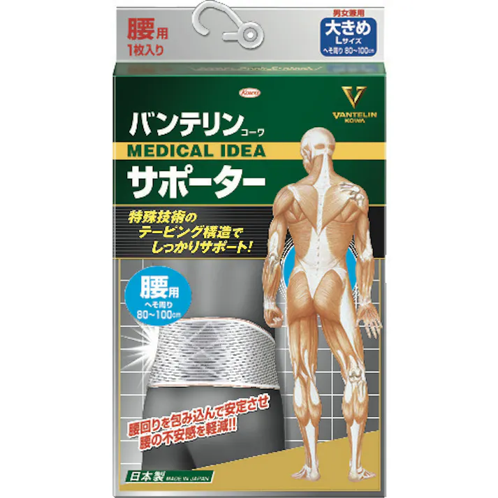 【CAINZ-DASH】興和 バンテリンサポーター 腰用大きめサイズ(シャイニンググレー) 24531【別送品】