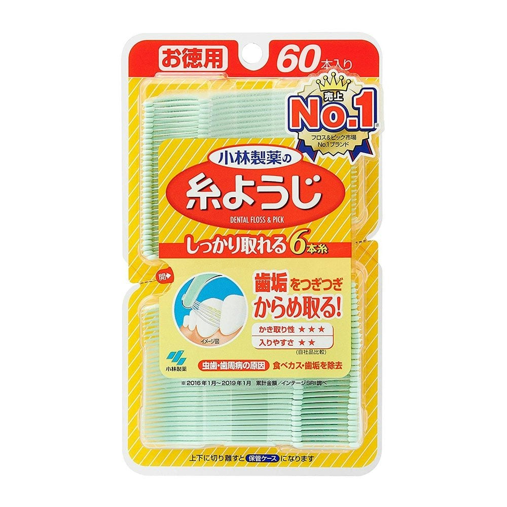 １着でも送料無料 小林製薬 糸ようじ しっかりとれる6本糸 歯みがき フロス デンタルケア 歯垢 食べカス 60本入