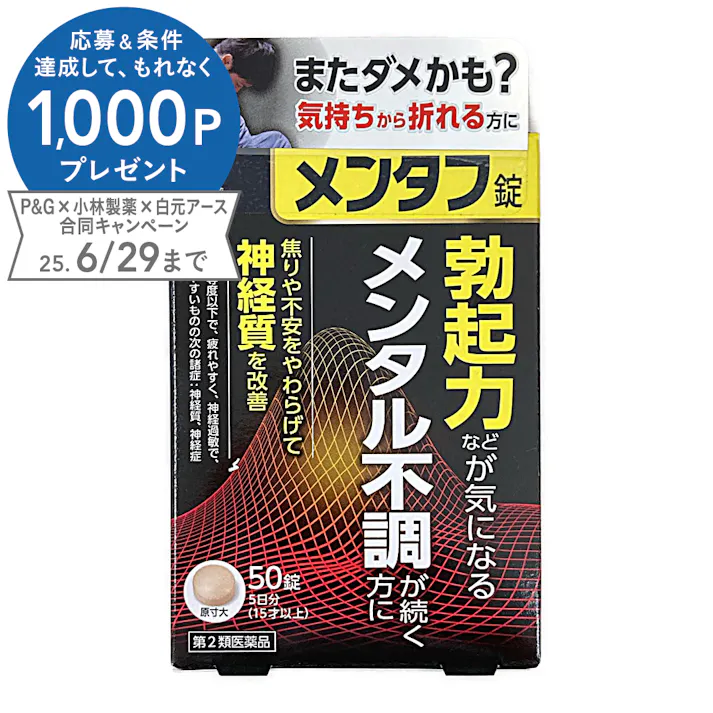 【店舗限定】第2類医薬品 小林製薬 メンタフ 50錠