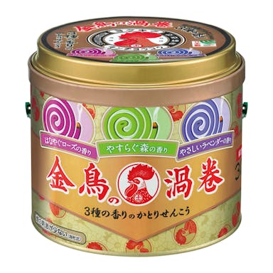 大日本除虫菊 KINCHO 金鳥の渦巻 3種の香り 30巻 缶入(販売終了)