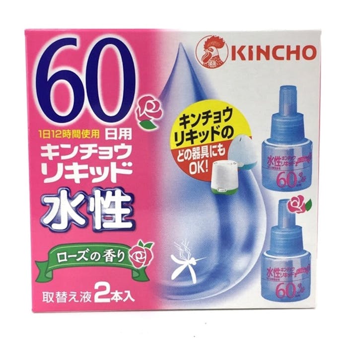 金鳥 水性リキッド 60日取替 2本入 ローズ(販売終了)