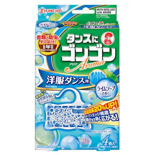 大日本除虫菊 KINCHO ゴンゴンアロマ 洋服ダンス用 ライムソープの香り 4個