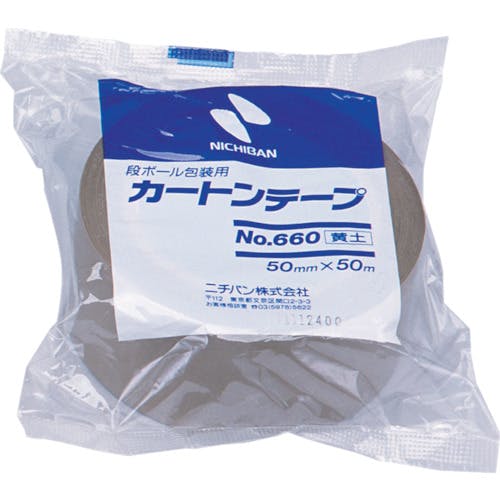 ニチバン カートンテープ660黄土-50 50mmX50m 6607-50 PE(ポリエチレン)テープ ニチバン カートンテープ660黄土-50 50mmX50m 6607-50 PE(ポリエチレン)テープ