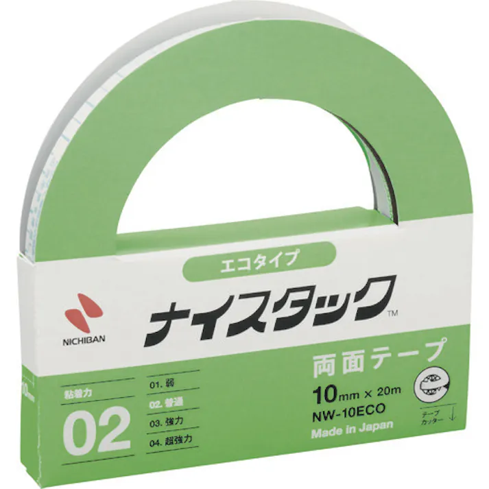 【CAINZ-DASH】ニチバン 両面テープ ナイスタックNW-10ECO 10mmX20m(大巻) エコのり仕様 エコマーク認定商品 NW-10ECO【別送品】