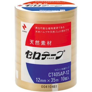 【CAINZ-DASH】ニチバン セロテープ業務用ＣＴ４０５ＡＰ－１２ｍｍＸ３５ｍ　（１０巻入）バイオマスマーク認定製品【別送品】