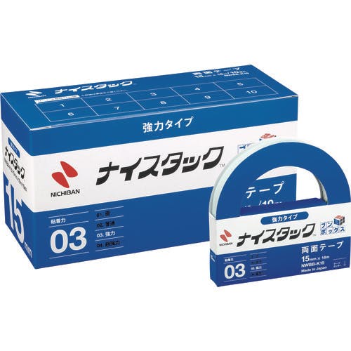 ニチバン 両面テープ ナイスタック強力タイプ NWBB-K15 15mmX18m(大巻10巻入) NWBB-K15 汎用両面テープ ニチバン 両面テープ ナイスタック強力タイプ NWBB-K15 15mmX18m(大巻10巻入) NWBB-K15 汎用両面テープ