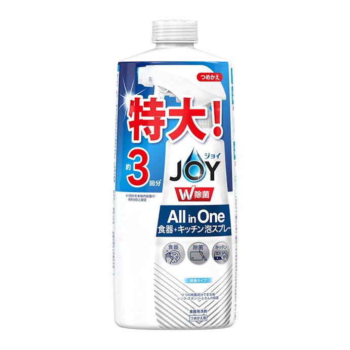 P＆G ジョイ W除菌 All in One 食器+キッチン泡スプレー 微香タイプ 詰替3回分 630ml