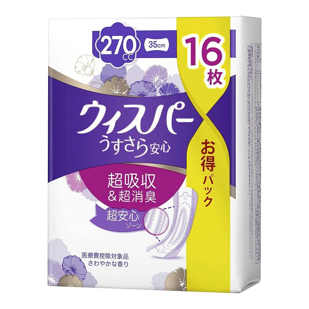 M4_P＆G ウィスパー うすさら安心 特に多い時も長時間安心 270cc 16枚