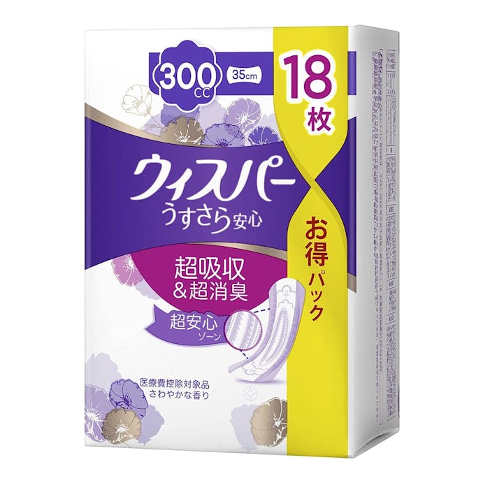 P＆G ウィスパー うすさら安心 一気にくるモレが心配な方に 300cc 18枚