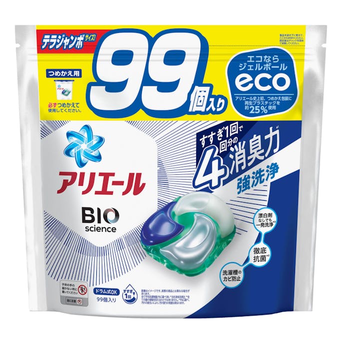 P＆G アリエール ジェルボール4D 詰替 テラジャンボ 99個(販売終了)