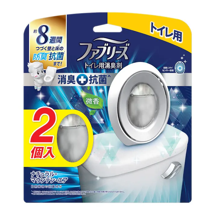 ファブリーズ W消臭 トイレ用 消臭剤+抗菌 ナチュラル・マウンテン・エア 2個入
