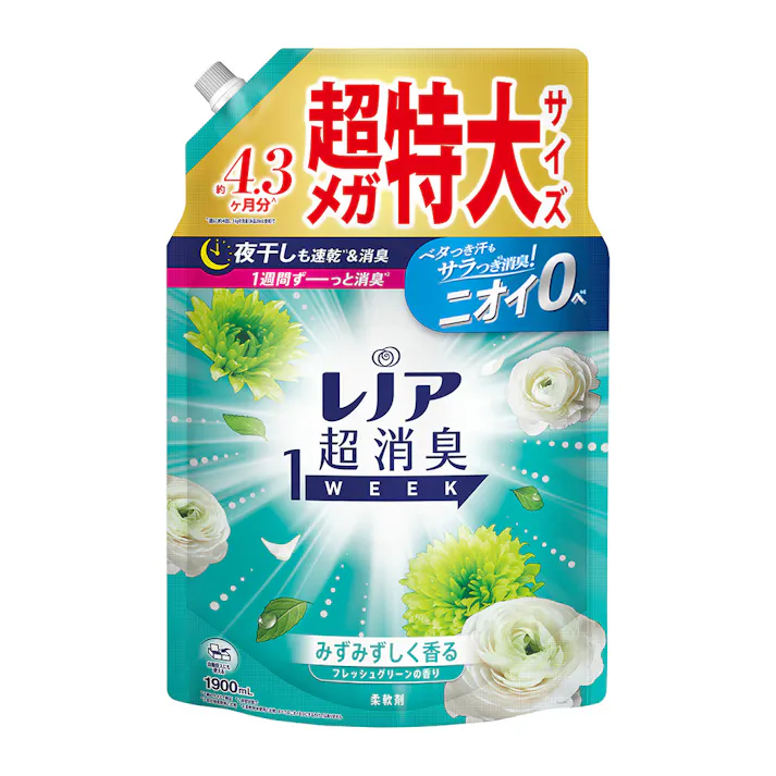 レノア 超消臭 1week みずみずしく香る フレッシュグリーンの香り 詰替 1900ml(販売終了)