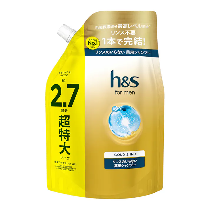 h&s for men ゴールド 2イン1 リンスのいらない薬用シャンプー 超特大 800g