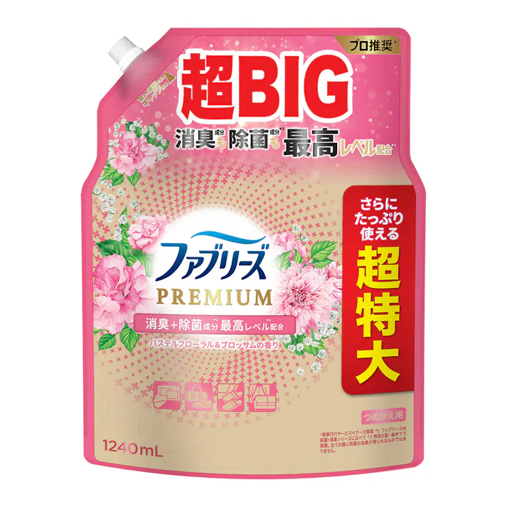 ファブリーズ W除菌+消臭 プレミアム フローラル&ブロッサム 詰替 超特大 1240ml