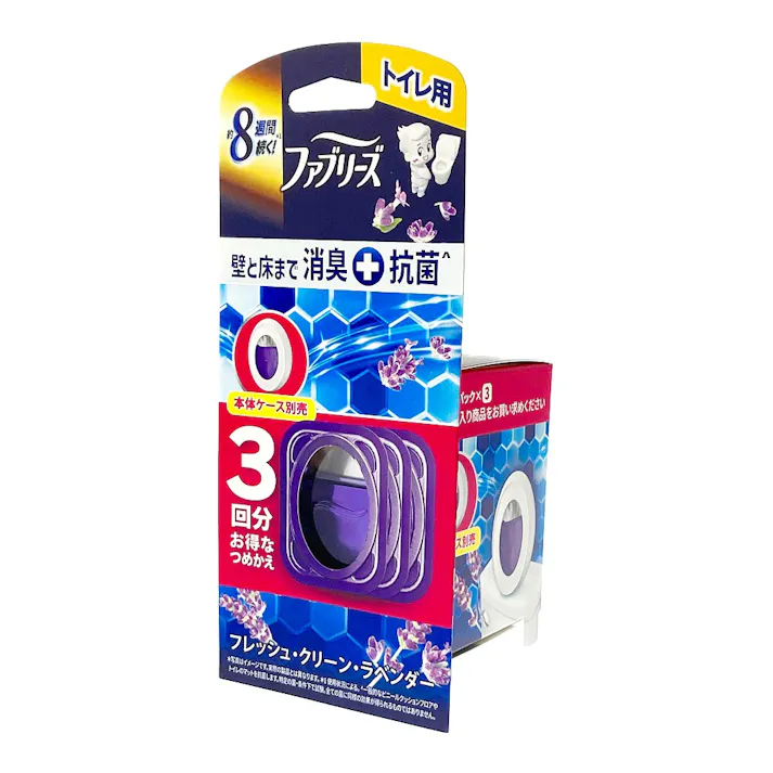 ファブリーズ トイレ用 消臭剤+抗菌 フレッシュ・クリーン・ラベンダー 詰替 1パック(3回分)