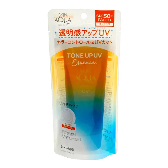 ロート製薬 スキンアクア トーンアップUVエッセンス ラテベージュ SPF50+ PA++++ 80g