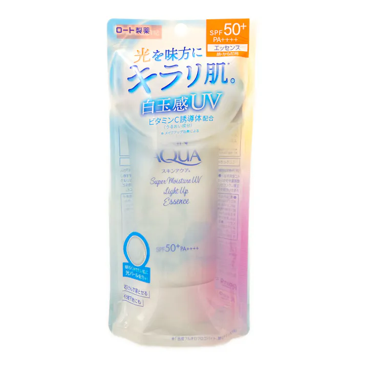 ロート製薬 スキンアクア スーパーモイスチャーUVライトアップエッセンス SPF50+ PA++++ 70g 顔 からだ
