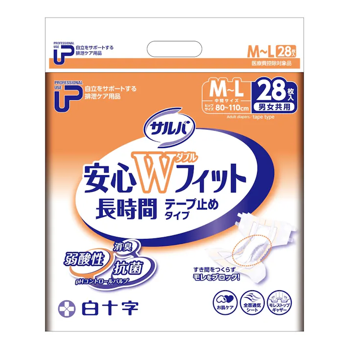 PUサルバ 安心Wフィット M-L 約4回吸収 28枚