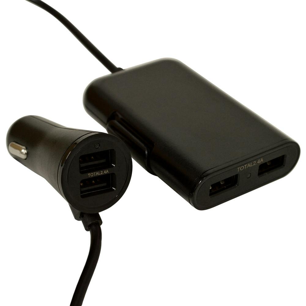 ラスタバナナ カーチャージャー USBTypeA×4ブラック R18DC4A4A01BK