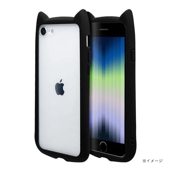ラスタバナナ iPhone SE 第3世代 /SE 第2世代 /8/7 猫耳ケース ブラック 6829IP247HB