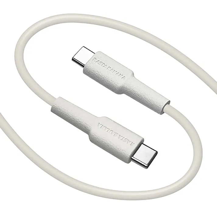 ラスタバナナ やわらかくて使いやすいケーブル C-C充電ケーブル 1.5m グレー R15CACC3A01LGRY