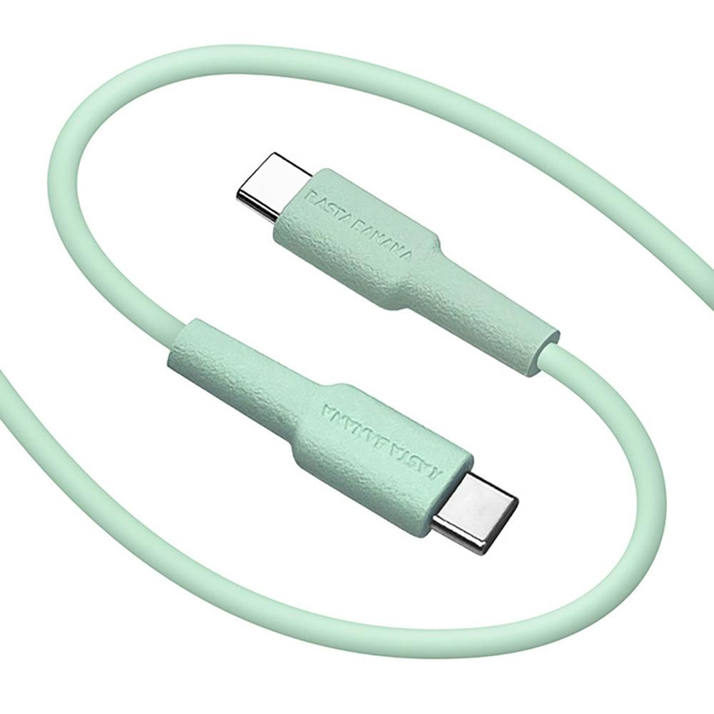 ラスタバナナ やわらかくて使いやすいケーブル C-C充電ケーブル 1.5m 緑 R15CACC3A01LGR
