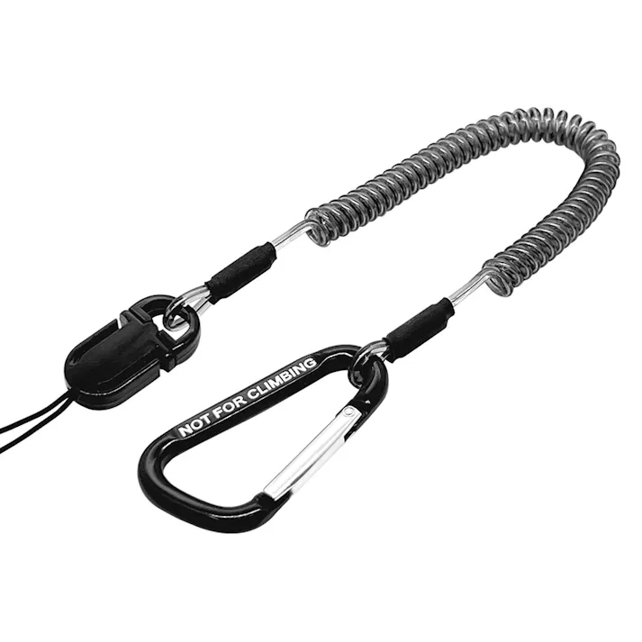 ラスタバナナ ワイヤー入りコイルストラップ カラビナ付き ブラック RCSTWC01BK