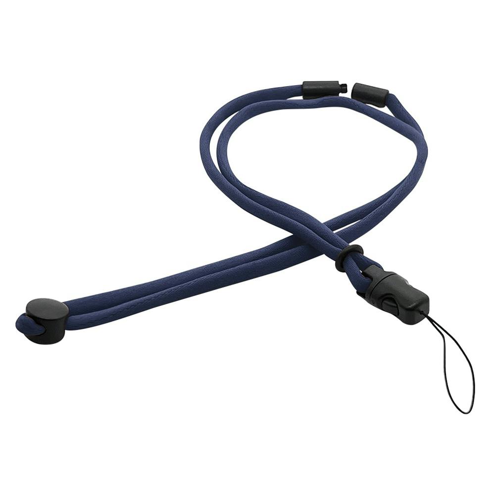 ラスタバナナ 丸紐ネックストラップ 長さ調節 安全パーツ付き ネイビー RNST04NV