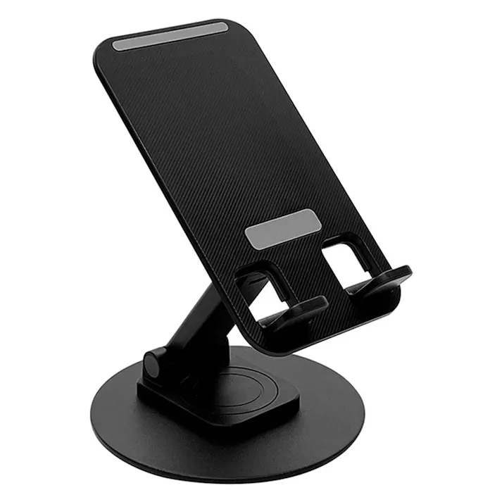 ラスタバナナ 360°回転 折りたたみ式 スマホ/タブレット用 卓上スタンドホルダー ブラック RSTAND04BK