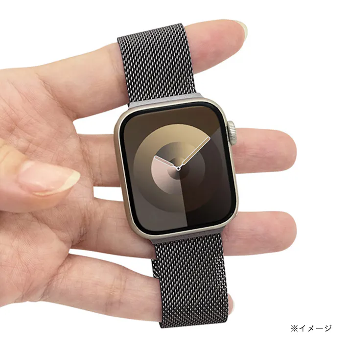 ラスタバナナ Apple Watch用ベルト ステンレシュメッシュ 42/44/45/49mm ブラック RBLAW4406BK