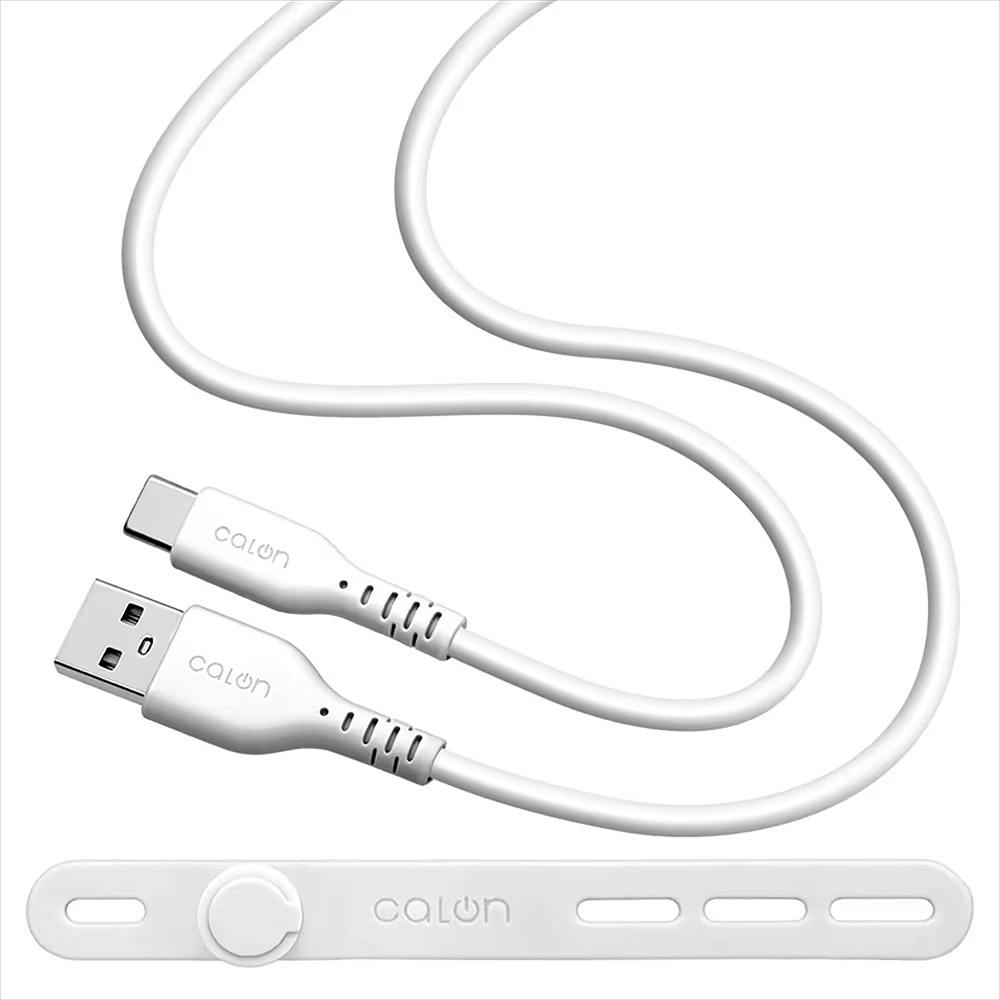 ラスタバナナ 柔らかシリコンケーブル 1.0m Type-A to Type-C calon ホワイト R10CAAC3A06WH
