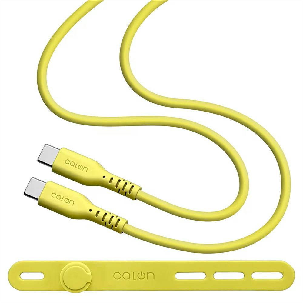 ラスタバナナ 柔らかシリコンケーブル 1.0m Type-C to Type-C calon ライムイエロー R10CACC3A04LY