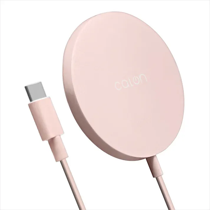 ラスタバナナ Type-Cケーブル直付ワイヤレスチャージャー 5/7.5/10/15W 1m スモーキーピンク