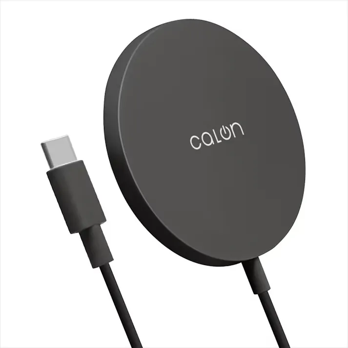 Type-Cケーブル直付ワイヤレスチャージャー 5/7.5/10/15W 1m チャコールグレー