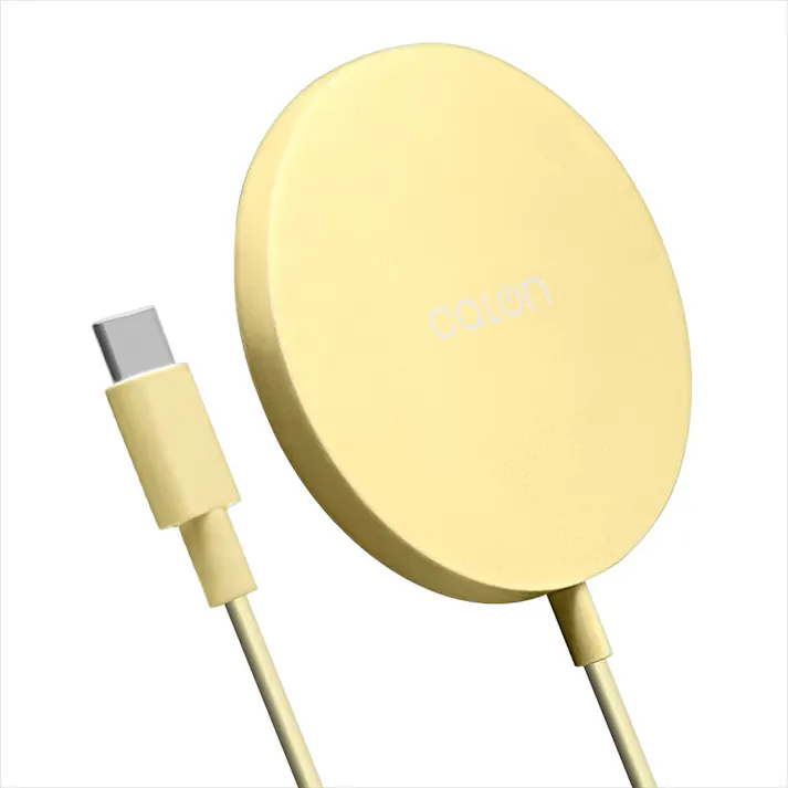 ラスタバナナ Type-Cケーブル直付ワイヤレスチャージャー 5/7.5/10/15W 1m CALON ライトイエロー
